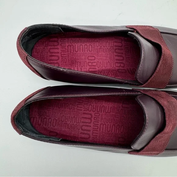 Munro Geena Wine Purple Leather Loafer Size 8 M - Picture 8 of 11